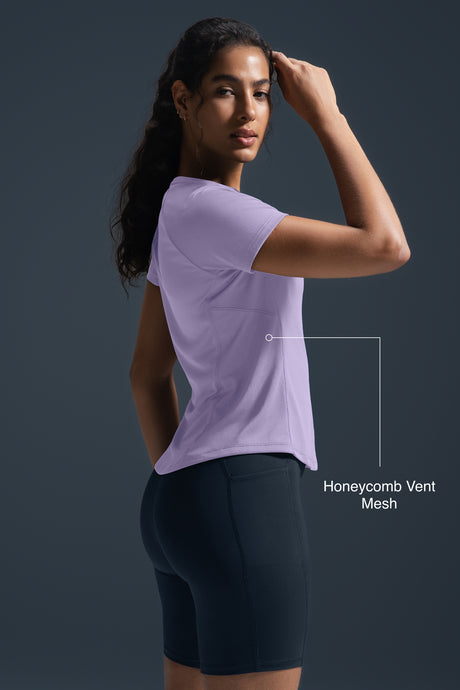 Camiseta ultraligera de tacto fresco y corte ajustado | Camiseta de manga corta para mujer