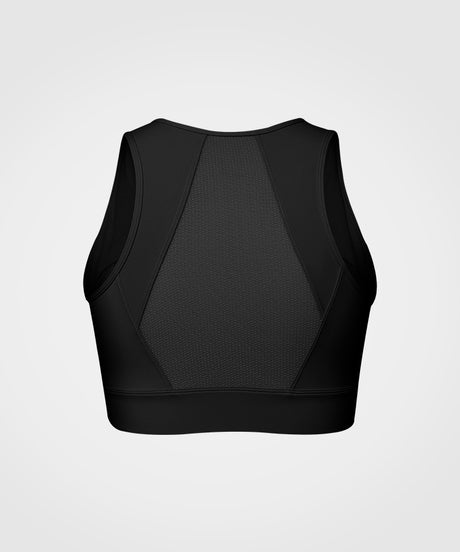 Echo Jacquard Mesh Zip Front Padded Running Bra | Women's High Support Sports Bra