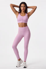 Power™ Zip-Front Mesh Racerback Sports Bra | High Support Best For Running, HIIT & Training