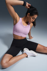 Sculpt™ Zip Front Breathable Racerback High Support Running Bra | Women's High Support Sports Bra
