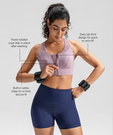 Power Zip-Front Secure High-Support Breathable Training Bra | High-Impact Support Best For Running, HIIT & Training