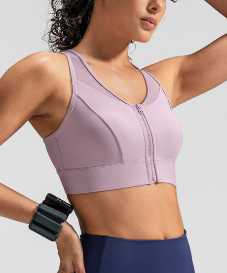 Power Zip-Front Secure High-Support Breathable Training Bra | High-Impact Support Best For Running, HIIT & Training