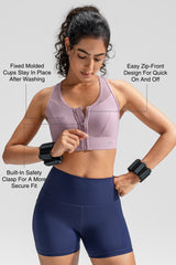 Power™ Zip-Front Secure High-Support Breathable Training Bra | High-Impact Support Best For Running, HIIT & Training
