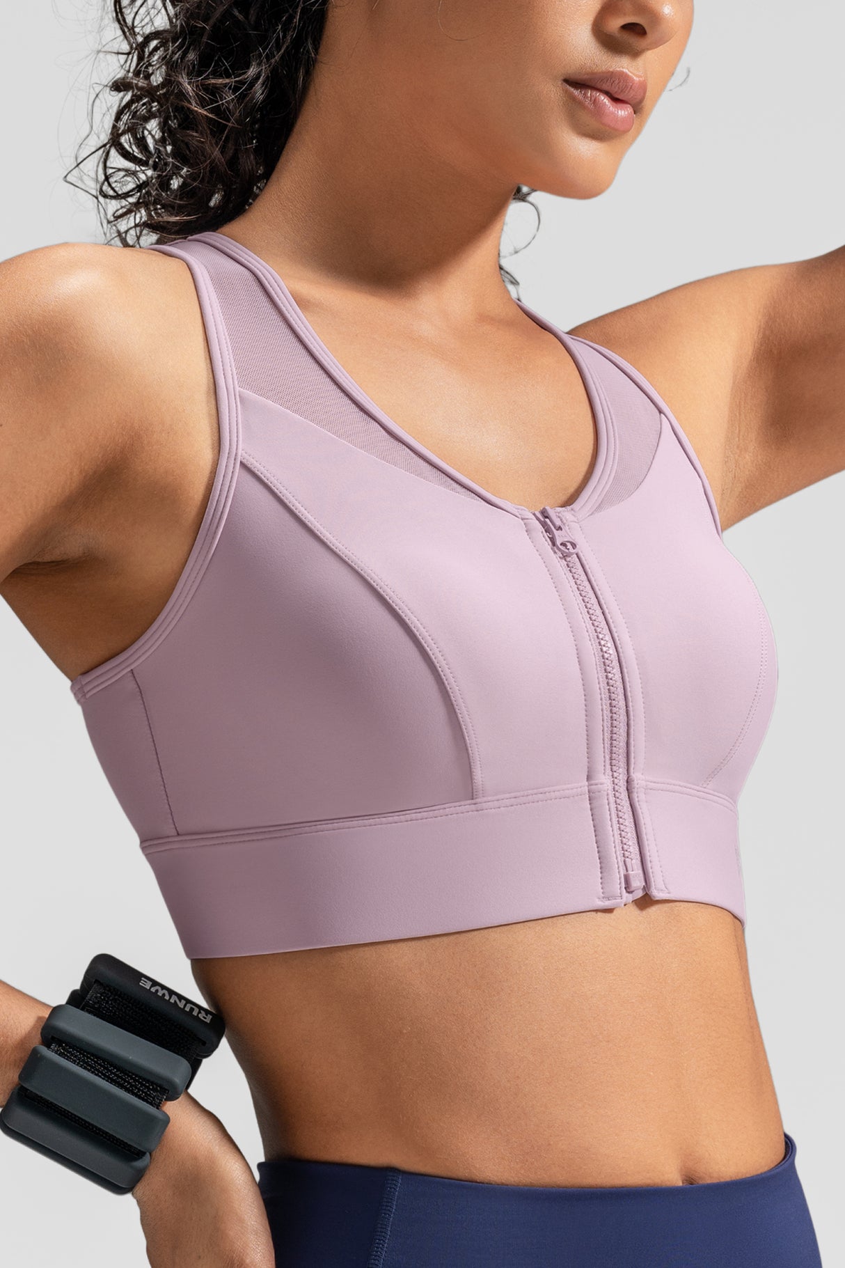 Power™ Zip-Front Secure High-Support Breathable Training Bra | High-Impact Support Best For Running, HIIT & Training