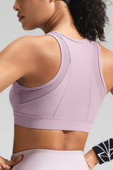 Reggiseno da corsa Power Front-Zip Mesh Racerback | Reggiseno sportivo ad alto sostegno da donna