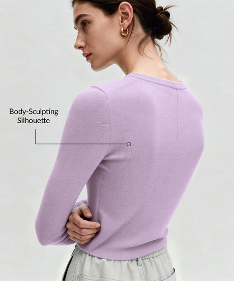 Anywhere™ Casual Half-Button Collar Long Sleeve Shirt | Women's Long Sleeve T-shirt - image 14