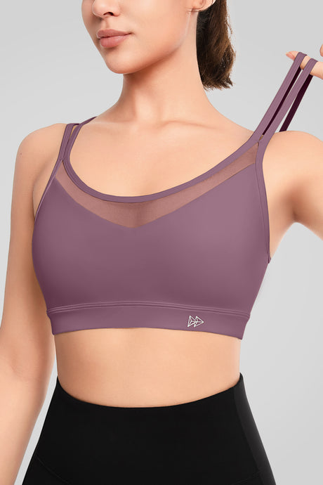 Shift™ Mesh Yoga Bra with Removable Pads & Dual Back Straps| Women's Light Support Sports Bra