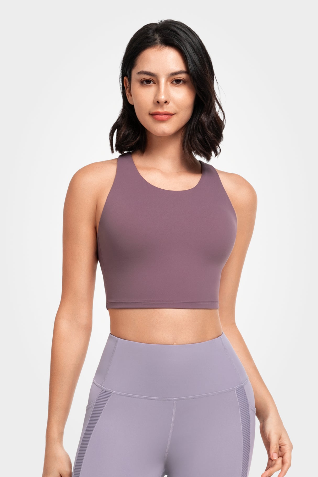Reggiseno yoga imbottito con scollo a barchetta e spalline sottili | Reggiseno sportivo con supporto leggero da donna
