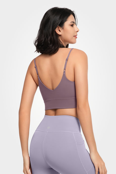 Sculpt™ Scoop Neckline  Strappy Padded Yoga Bra | Women's Light Support Sports Bra