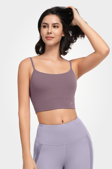 Sculpt™ Scoop Neckline  Strappy Padded Yoga Bra | Women's Light Support Sports Bra
