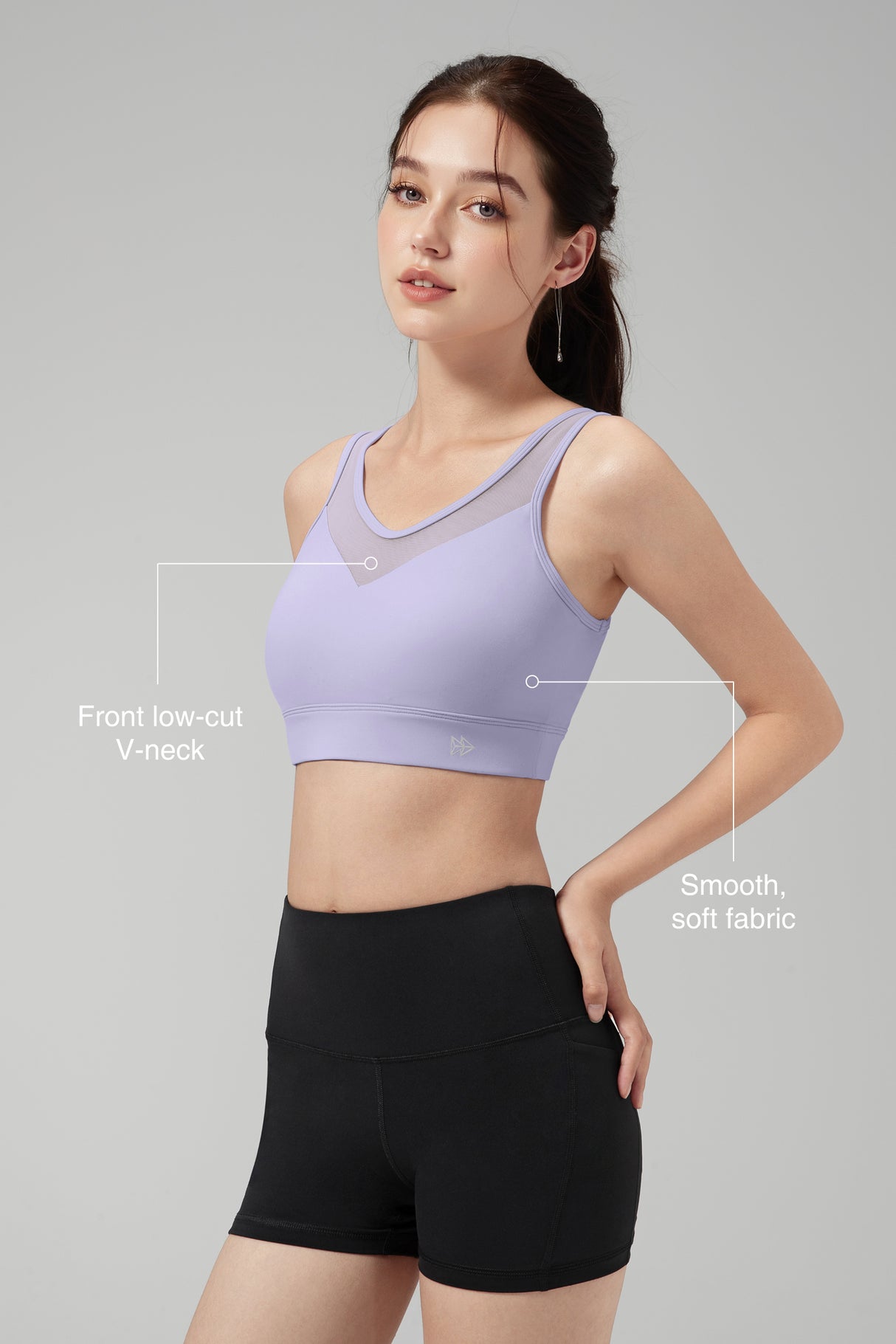 Power™ Front Sheer Mesh H-Back Sports Bra| Women's High Support Sports Bra