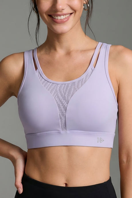 Echo™ Crossback Breathable Mesh With Adjustable Hook Medium Support Sports Bra | Women's Medium Support Sports Bra Best For Yoga, HIIT