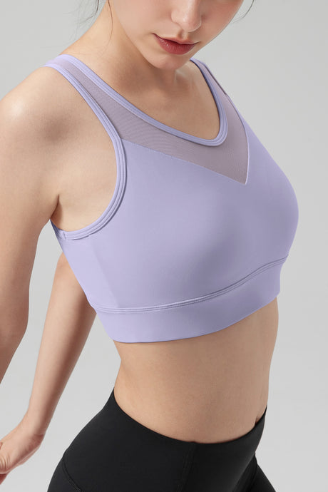 Power™ Front Sheer Mesh H-Back Sports Bra| Women's High Support Sports Bra