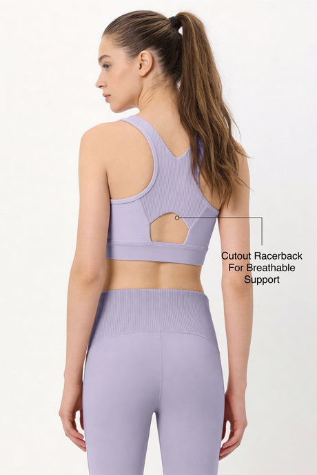 Shift™ Racerback Air Flow Full Coverage V-Neck Support Sports Bra | Women's Medium Support Sports Bra Best For Yoga, HIIT