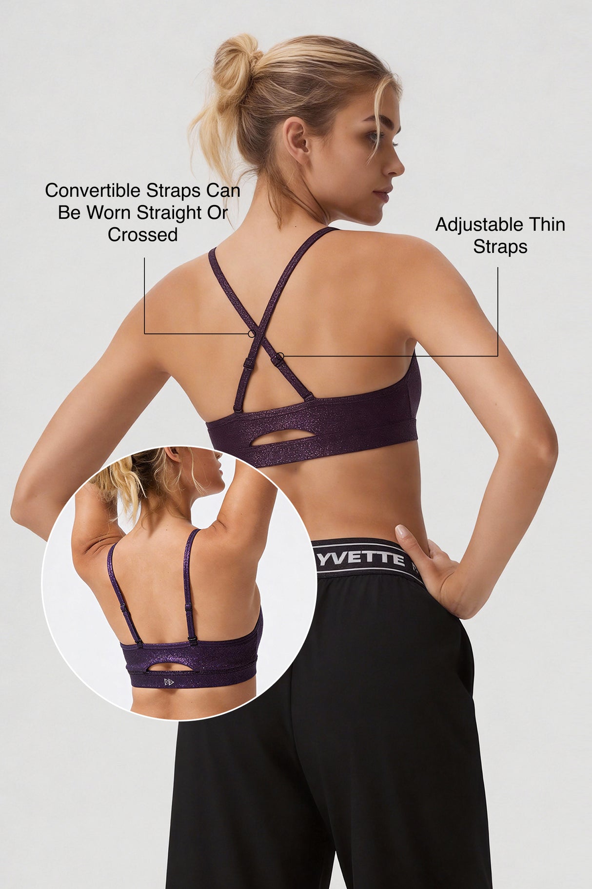 Anywhere™ Adjustable Thin Strap Removable Pads Sports Bra | Women's Light Support Sports Bra