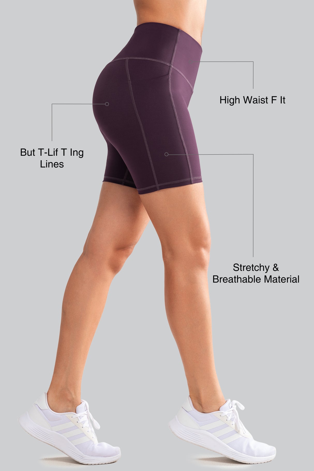 Shift löparshorts med hög midja, tighta, 7,5 cm, 10 cm, 15 cm, 20 cm | Damsportshorts med högt stöd