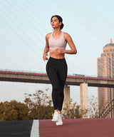 Sujetador para correr acolchado de malla con cremallera Enfold | Sujetador deportivo de alta sujeción para mujer