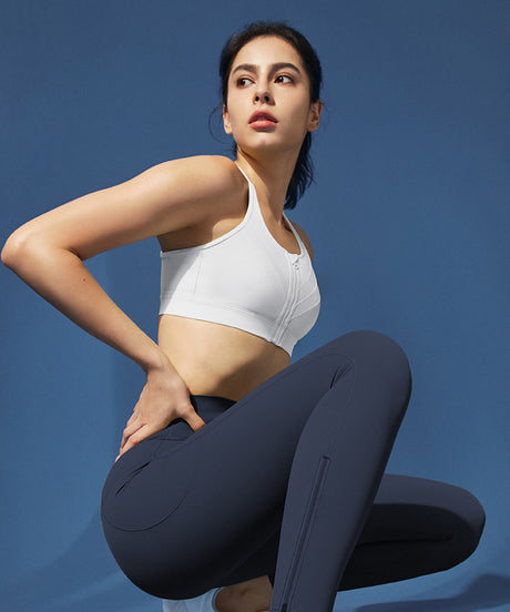 Enfold Zip Mesh Vadderad Löpar-BH | Sport-BH med Högt Stöd för Damer