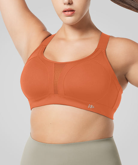 Justerbar löpar-BH med vadderad kors | Sport-BH med högt stöd för kvinnor (plus size)
