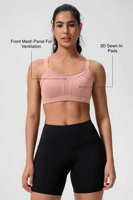 Power™ Adjustable Crisscross Padded Running Bra | Women's High Support Sports Bra