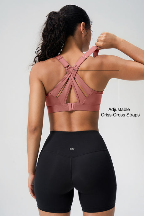 Power™ Adjustable Crisscross Padded Running Bra | Women's High Support Sports Bra