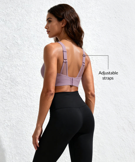 Shift Petal Style Mesh Adjustable Sports Bra | Women's  Medium Support Sports Bra