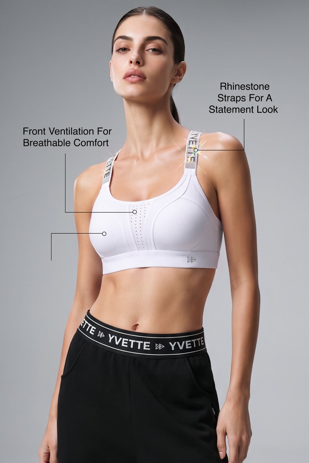 Power™ Adjustable Crisscross Padded Running Bra | Women's High Support Sports Bra