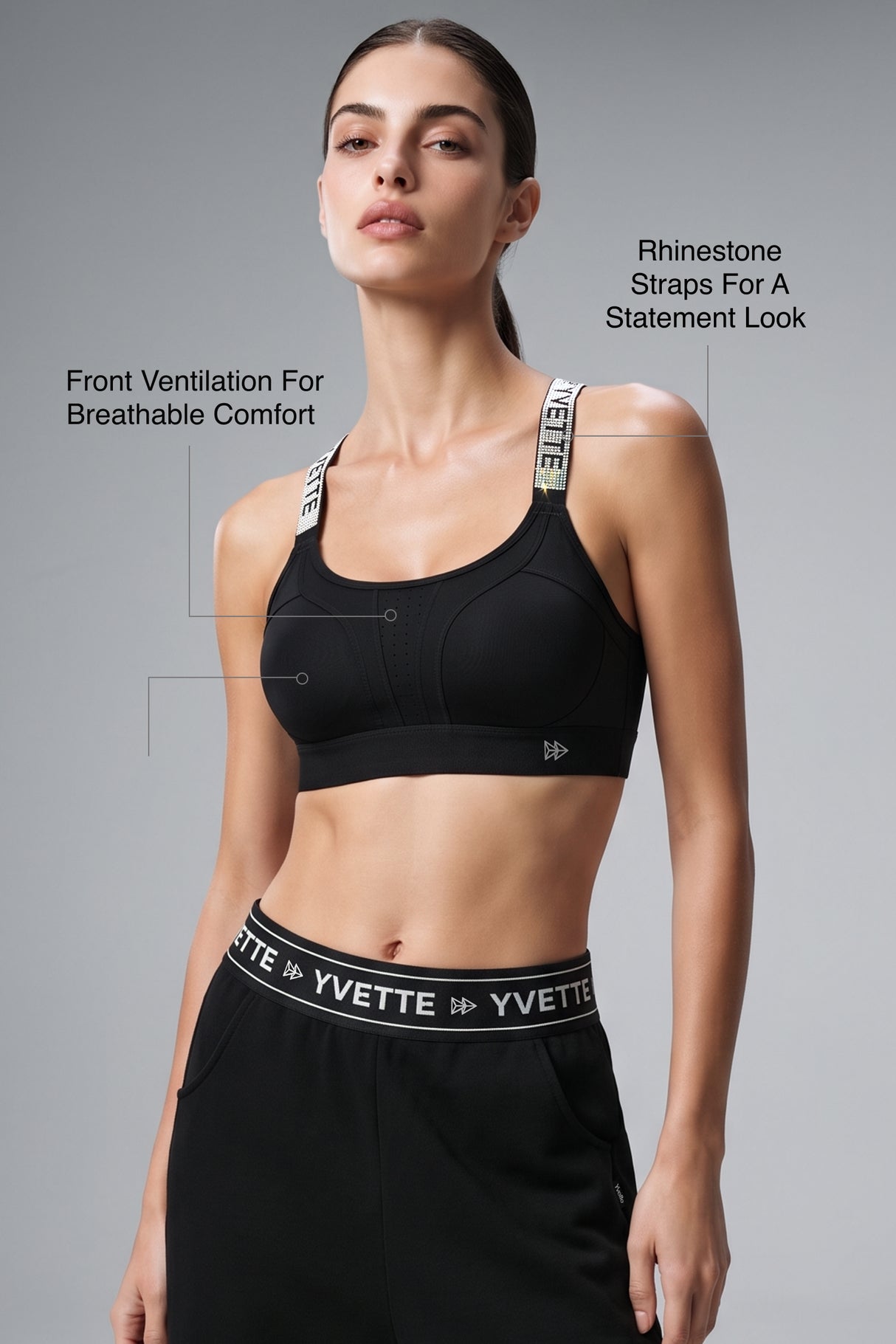 Power™ Adjustable Crisscross Padded Running Bra | Women's High Support Sports Bra