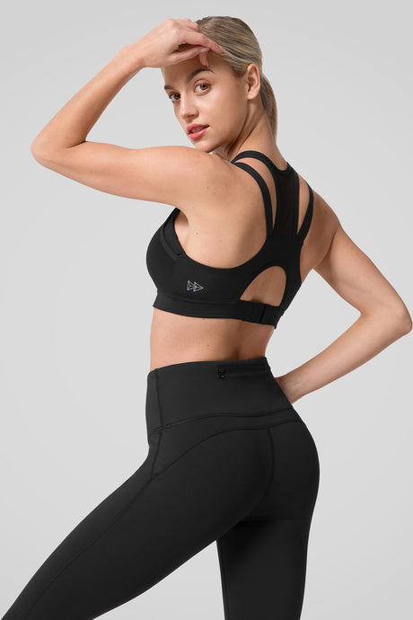 Reggiseno da corsa imbottito in rete con cerniera frontale Power | Reggiseno sportivo ad alto supporto da donna
