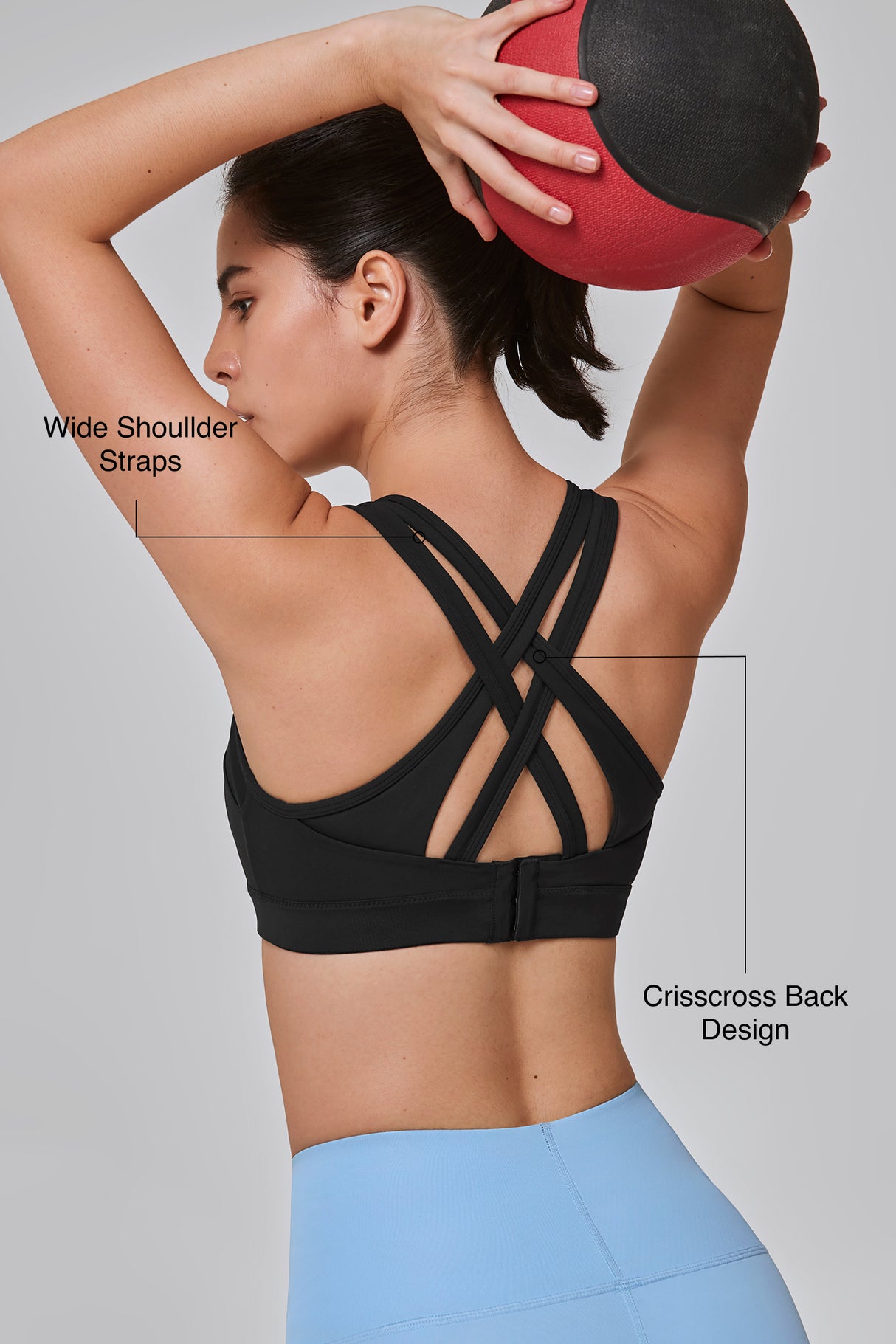Power™ Cross Back Padded Running Bra | Women's High Support Sports Bra