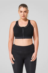 Power Zip Front Mesh Padded Running Bra | Damen Sport-BH mit starkem Halt