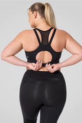 Power Zip Front Mesh Padded Running Bra | Damen Sport-BH mit starkem Halt