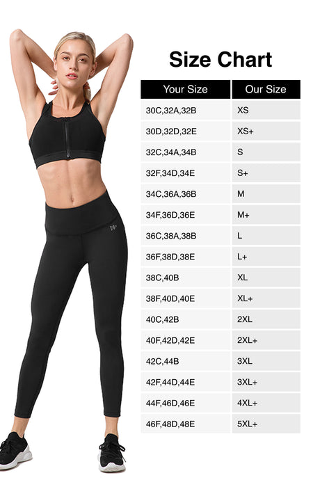Reggiseno da corsa imbottito in rete con cerniera frontale Power | Reggiseno sportivo ad alto supporto da donna