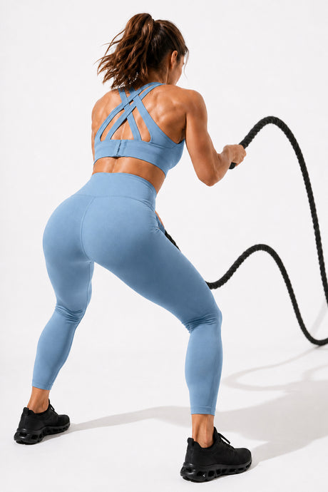 Sujetador para correr con relleno y espalda cruzada Power | Sujetador deportivo de alta sujeción para mujer 