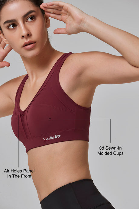 Power™ Cross Back Padded Running Bra | Women's High Support Sports Bra