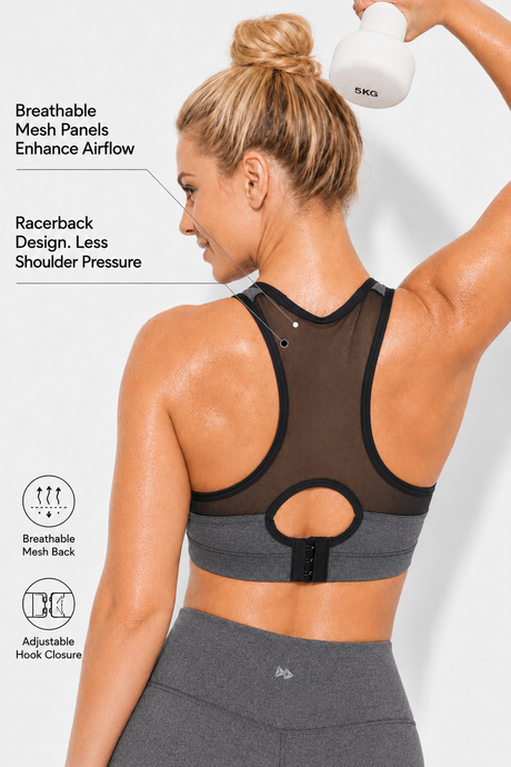 Shift Racerback Mesh Vadderad Löpar-BH | Sport-BH med Högt Stöd för Damer
