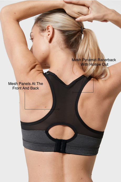 Reggiseno da corsa imbottito in rete con schienale incrociato Shift | Reggiseno sportivo ad alto sostegno da donna