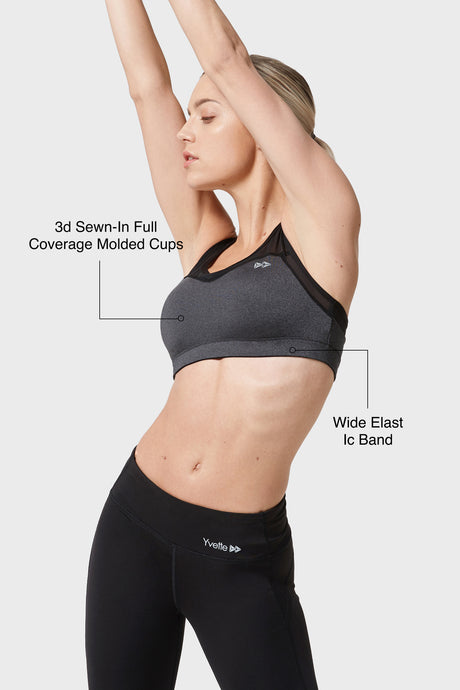 Reggiseno da corsa imbottito in rete con schienale incrociato Shift | Reggiseno sportivo ad alto sostegno da donna