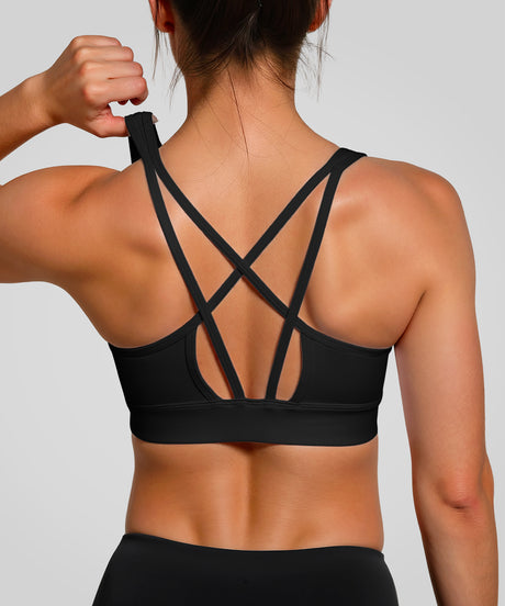 Anywhere Double Cross Strap Cloud-mjuk yoga-bh | Sport-bh med lätt stöd för kvinnor