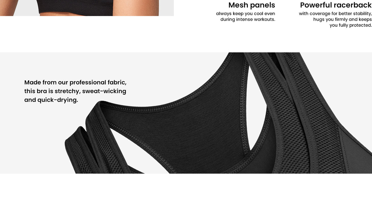 Enfold™ Zip Mesh Racerback Padded Running Bra | Women's High Support Sports Bra
