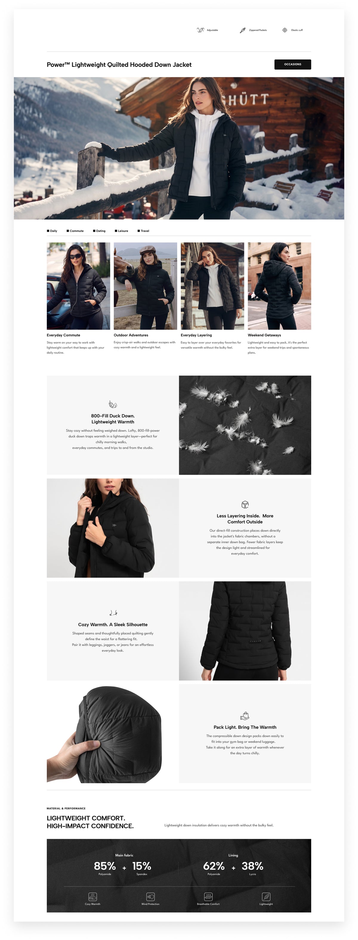 Power™ Yvette Lightweight Hooded Down Jacket | Women's Jackets