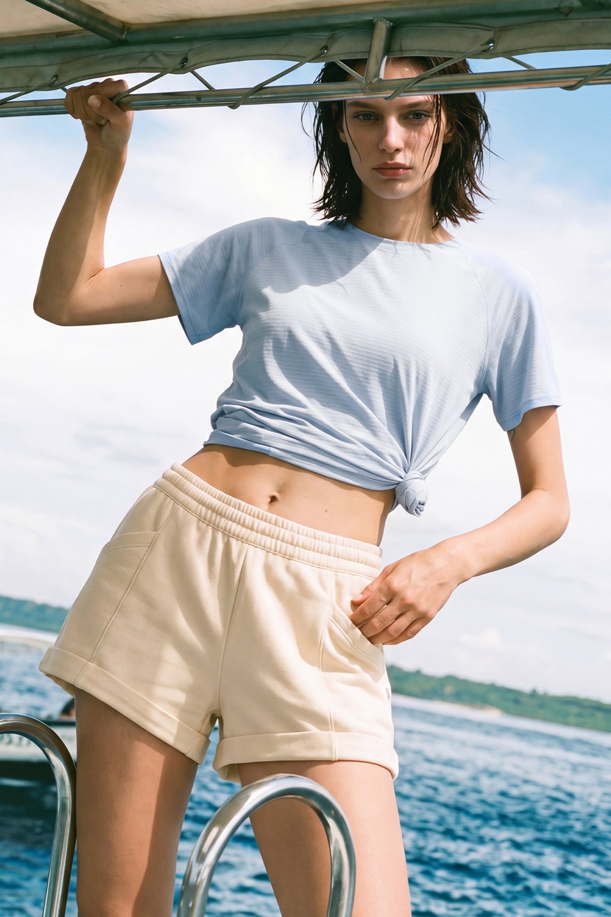 Anywhere™ Elastic Waistband Adjustable Drawstring Pockets Shorts | Women's Running Shorts