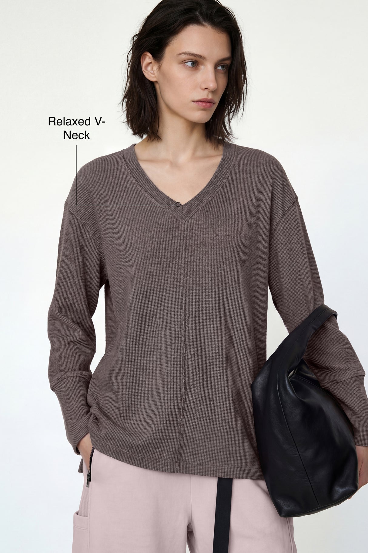 Anywhere™ V-Neck Stretch Relaxed-Fit Sweatshirt | Women's Sports Sweatshirt