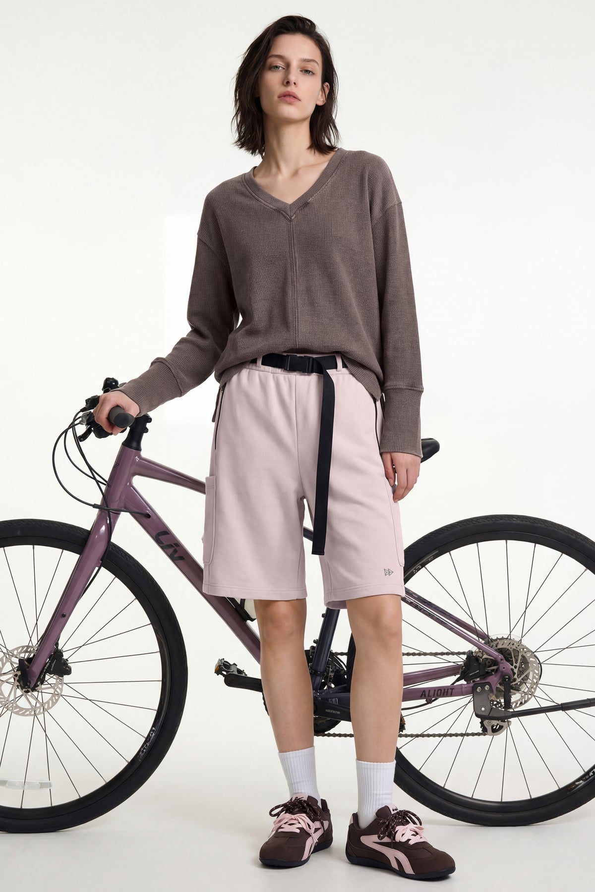 Anywhere™ V-Neck Stretch Relaxed-Fit Sweatshirt | Women's Sports Sweatshirt