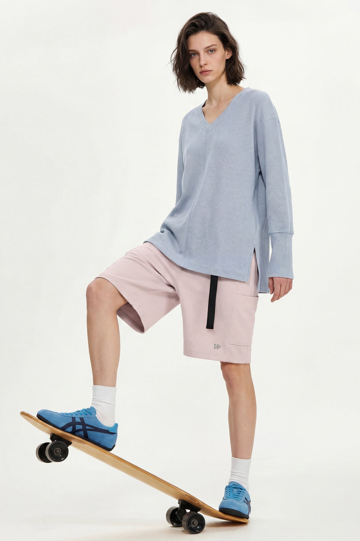 Anywhere™ V-Neck Stretch Relaxed-Fit Sweatshirt | Women's Sports Sweatshirt