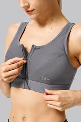 Zip-Front Unpadded High-Support Sports Bra | Women's High Support Sports Bra