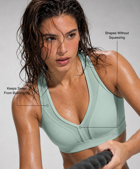 Reggiseno da corsa imbottito con scollo a V e schiena incrociata Power | Reggiseno sportivo ad alto sostegno da donna