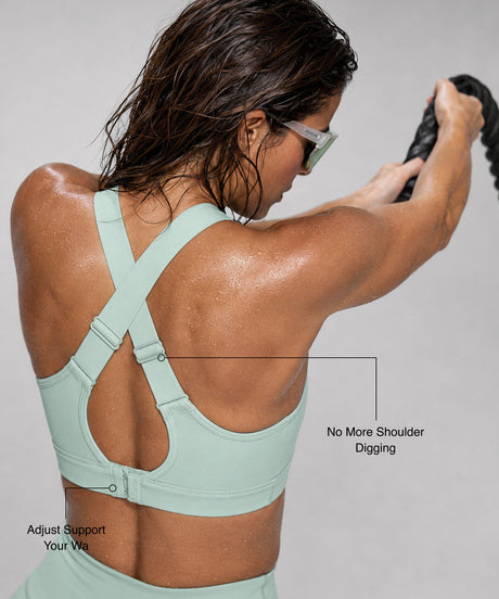 Reggiseno da corsa imbottito con scollo a V e schiena incrociata Power | Reggiseno sportivo ad alto sostegno da donna
