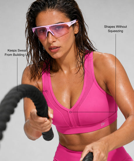 Power Bounce-Control No-Dig Adjustable Sweat-Wicking High Support Running Bra | High-Impact Support Best For Running, HIIT & Training