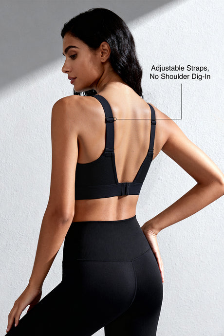 Sujetador deportivo acolchado Power Adjustable Enhance | Sujetador deportivo de sujeción media para mujer